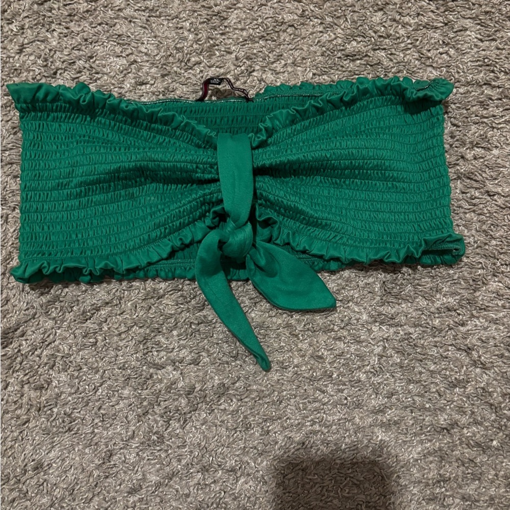 Emerald Green Smocked Bandeau Top